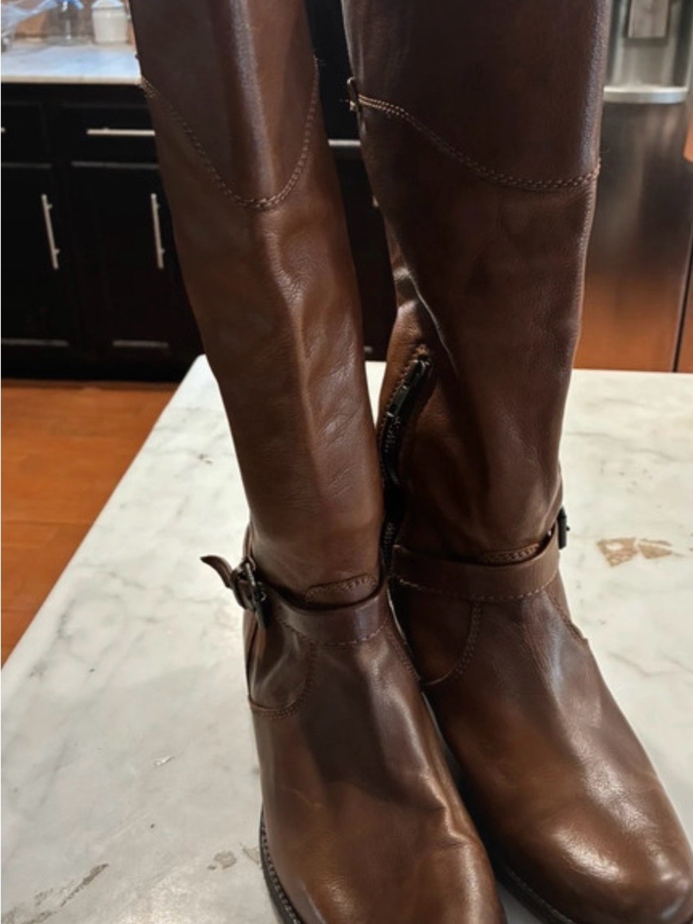 Women’s Frye Brown Leather Knee-High Riding Boots